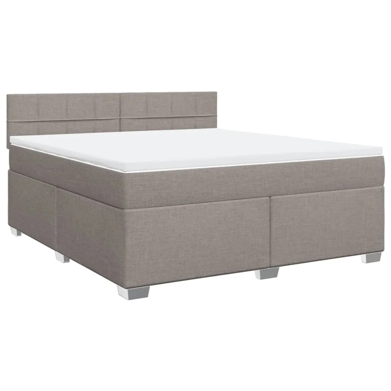 vidaXL Boxspringbett mit Matratze Taupe 180x200 cm Stoff 3288271