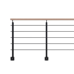 Kordo Geländerset, 2m, Alu schwarz, Handlauf Buche, seitliche Befestigung, Opalu.