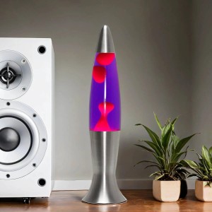 EASYLIGHT Lavalampe Lila Rot 40 cm Hoch mit Leuchtmittel Angelina