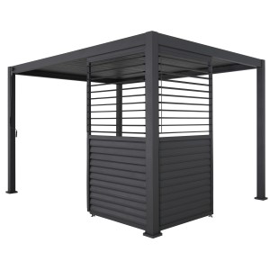 Shutter Wand 123 cm für Cadiz Terrassenüberdachung mit verstellbaren Lamellen für Sichtschutz.