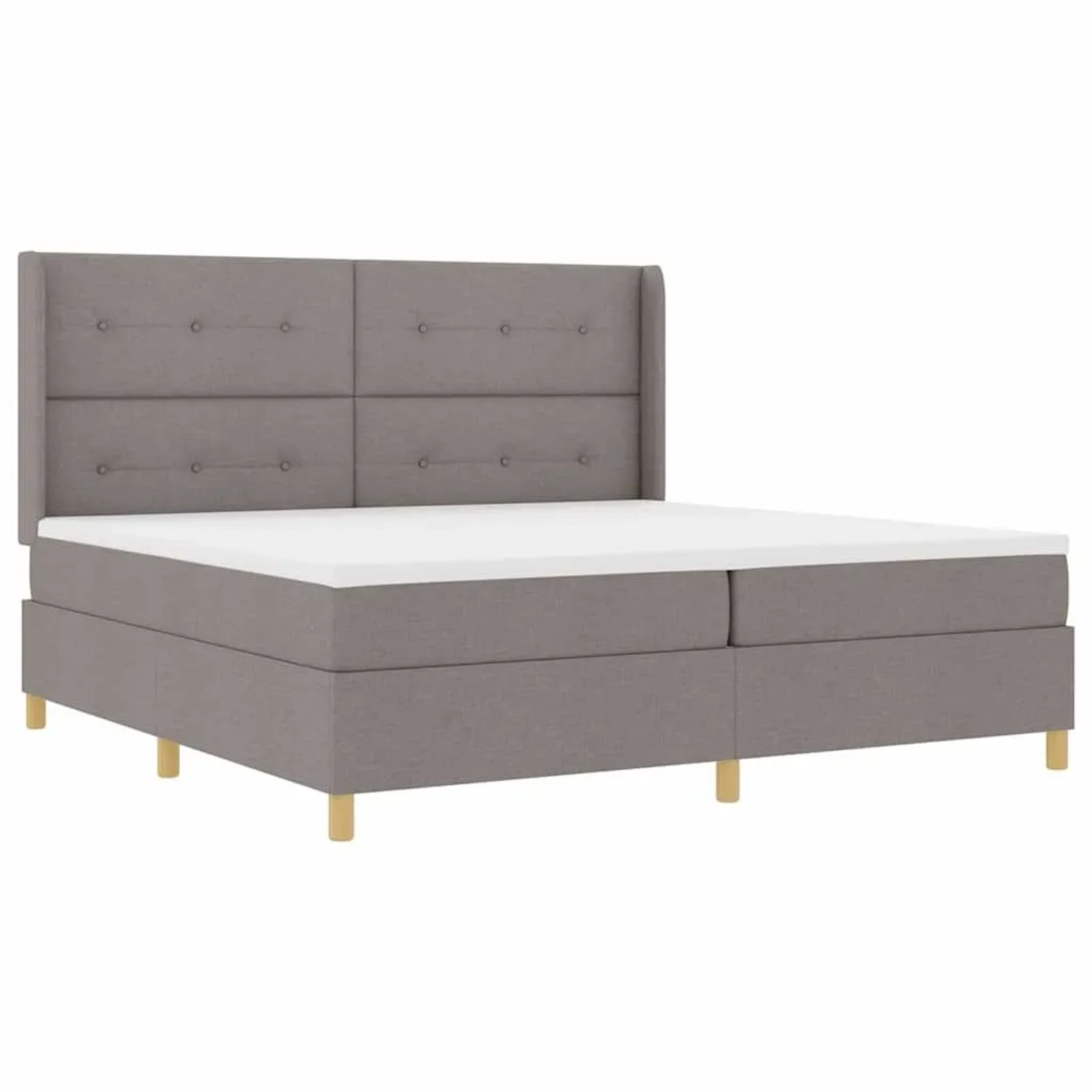 vidaXL Boxspringbett mit Matratze Taupe 140 x 200 cm Stoff 3343718