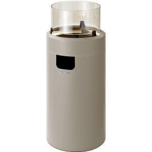 Enders Feuerstelle Nova LED M Taupe-Gold mit Glaszylinder für stimmungsvolle Atmosphäre.