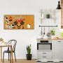 Schwarze Magnettafel 78x37cm mit Benzin-Station Motiv als Wanddekoration mit Magneten.