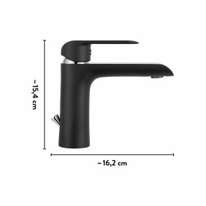 baliv Waschtischarmatur WT-5071 in Chrom-Schwarz, Einhebelmischer für Waschbecken.