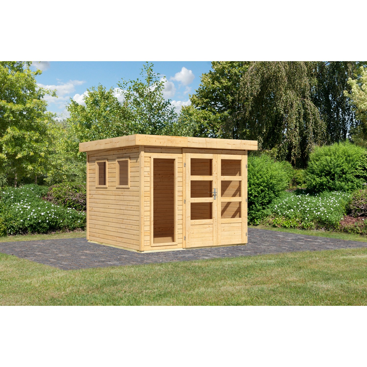 Karibu Gartenhaus Maradi 3,5 Naturbelassen 211 x 238 x 242 cm günstig online kaufen