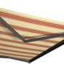 Kassettenmarkise Perform, 300x200 cm, anthrazitfarbenes Gestell, rot-orange gestreiftes Tuch.