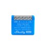 Blaues Shelly Smart-Relais Mini Gen4 für die Hausautomation, Unterputzmontage.