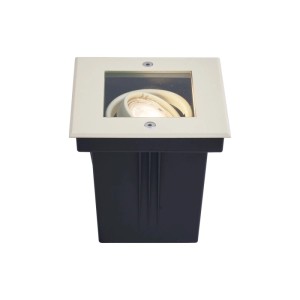 Beiger QAZQA Oneon Bodeneinbaustrahler, dreh- und schwenkbar, GU10, IP65.