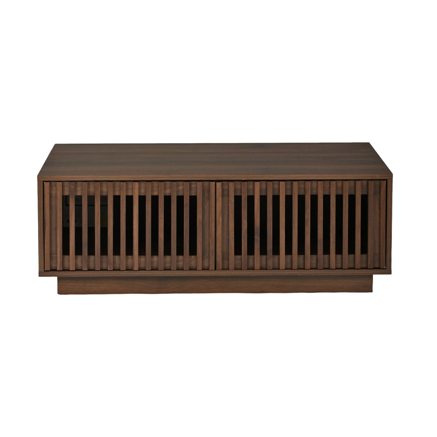 Merax Couchtisch 100x50x35cm Stauraum Walnuss