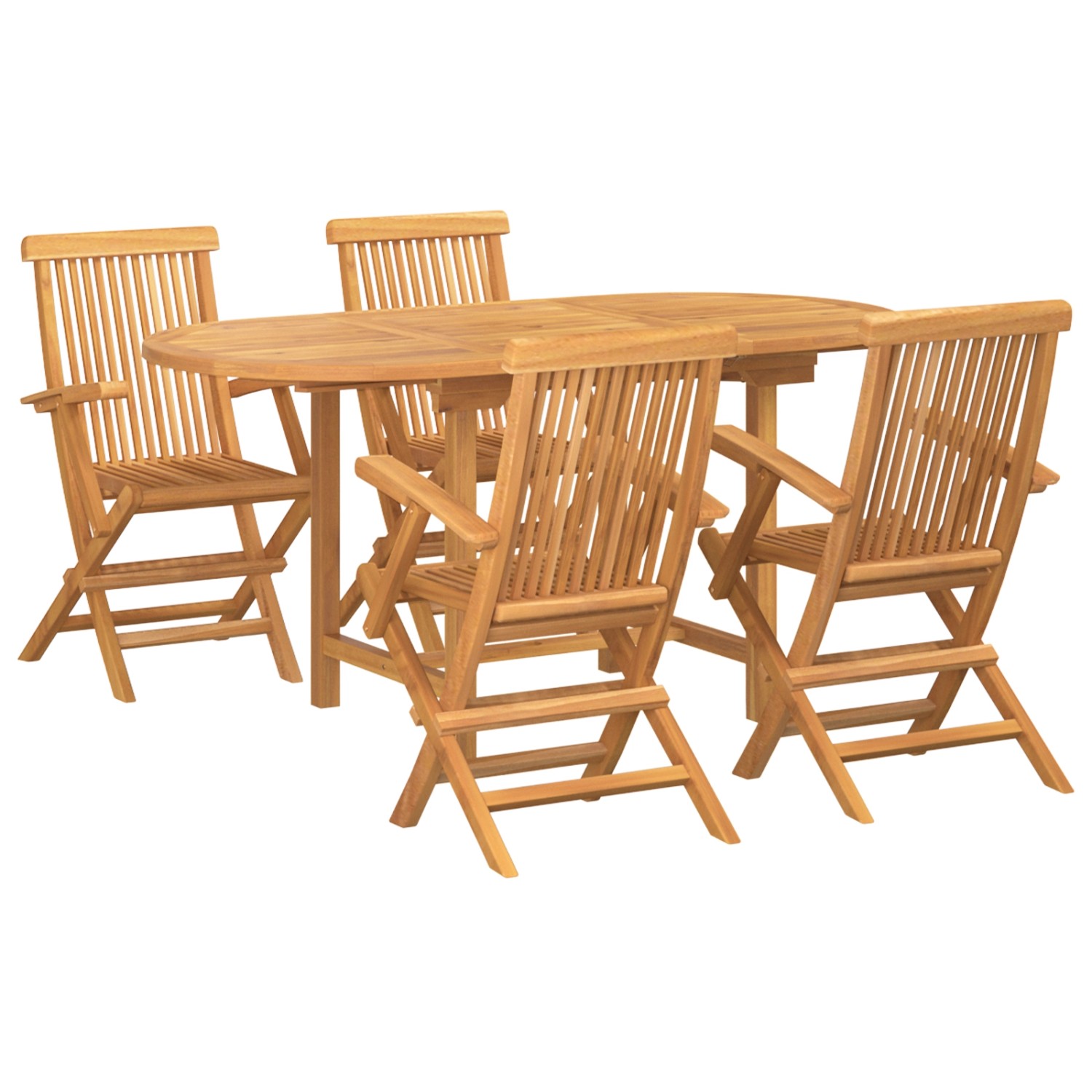 vidaXL 5-tlg Garten-Essgruppe Massivholz Teak 3157130 günstig online kaufen
