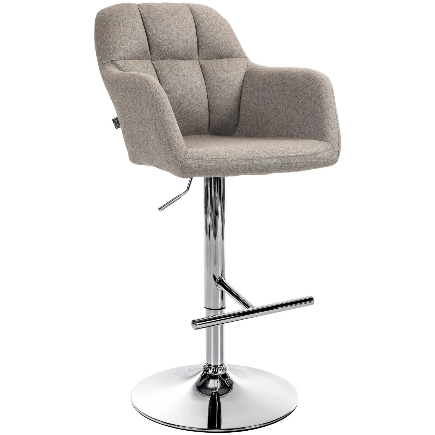 CLP Barhocker Natoma Stoff Metall in Chromoptik/taupe
