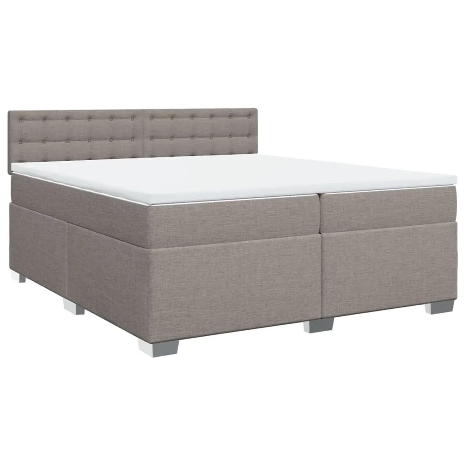 vidaXL Boxspringbett mit Matratze Taupe 200x200 cm Stoff 3288313