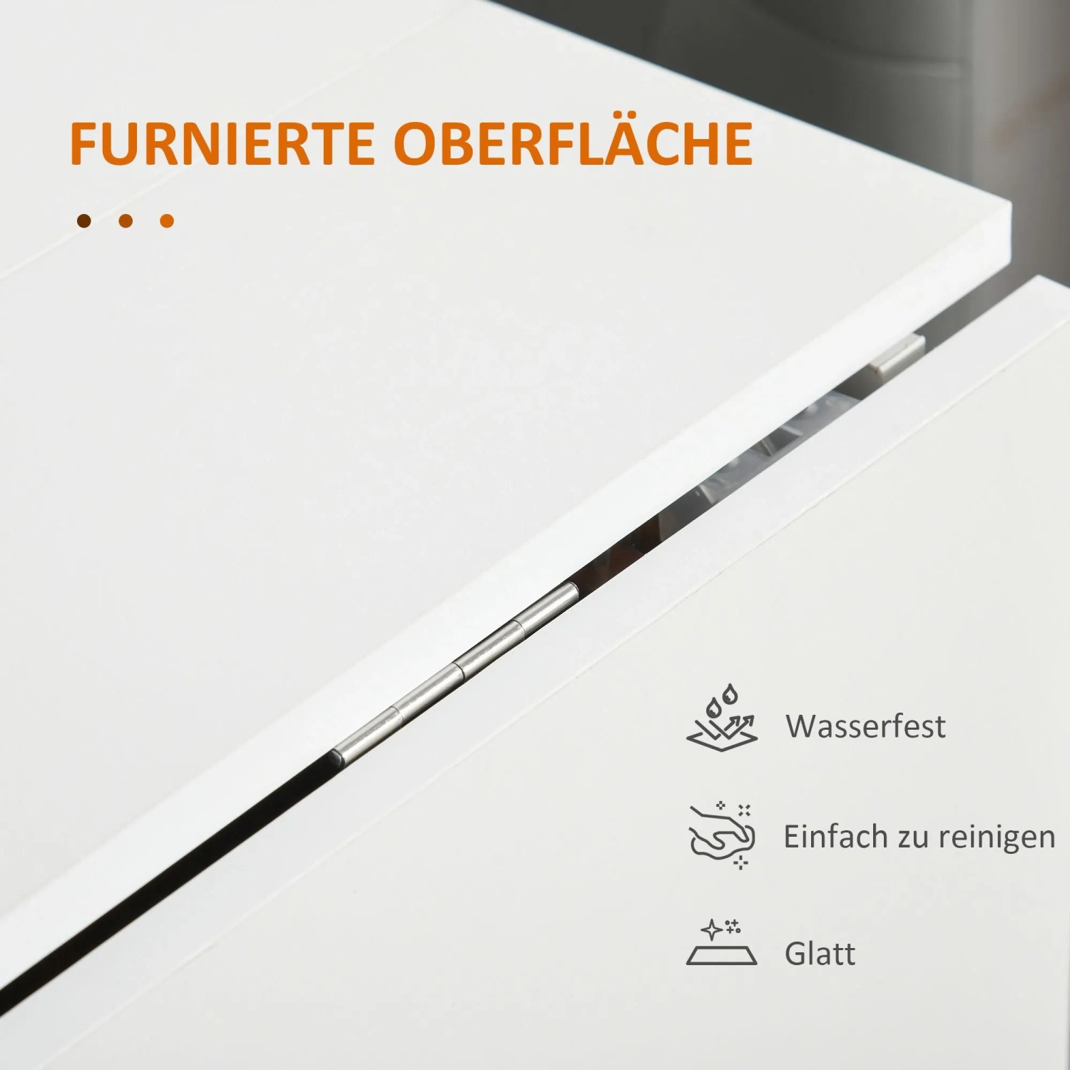 HOMCOM Klapptisch Esstisch mit Klappbarer Arbeitsplatte Rollen Weiß_5