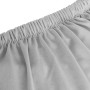 Detailaufnahme: Graue Stretch Sofahusse für 3-Sitzer Sofa, Polyester-Jersey, Wohntextilien.