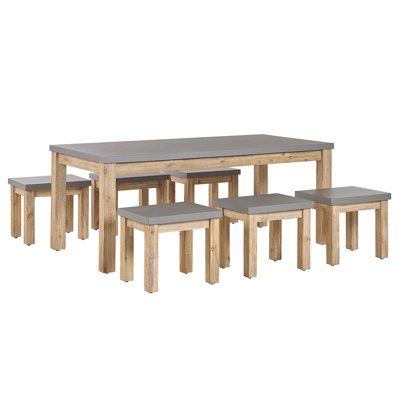 Beliani Gartentisch Set OSTUNI Grau 90x180x75 günstig online kaufen