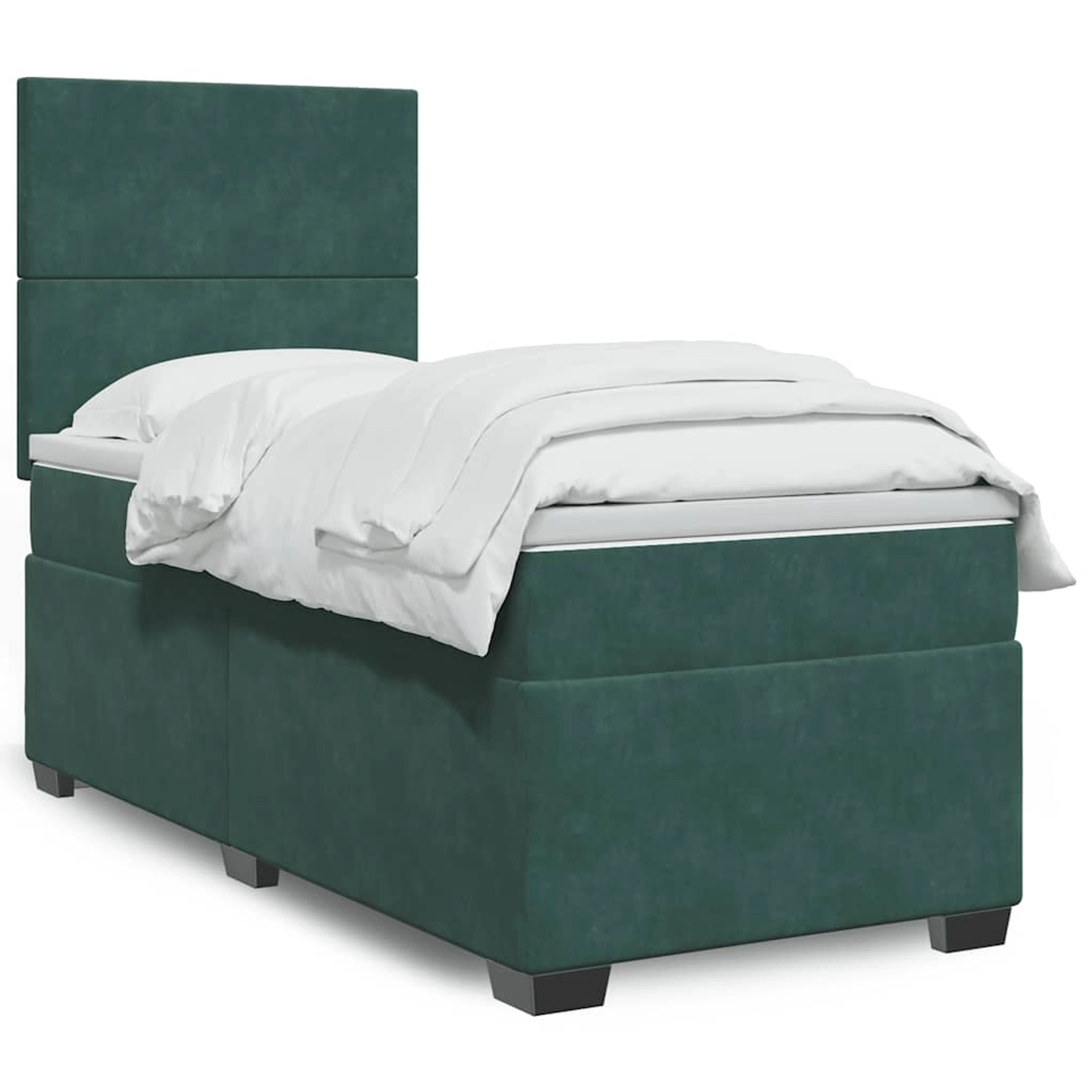 vidaXL Boxspringbett mit Matratze Dunkelgrün 80x200 cm Samt 3293059 günstig online kaufen