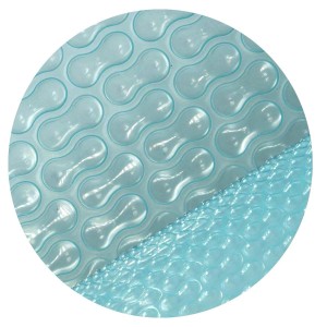 Hellblaue Evolution Solarplane 300cm mit Geobubble-Technologie für Pools.