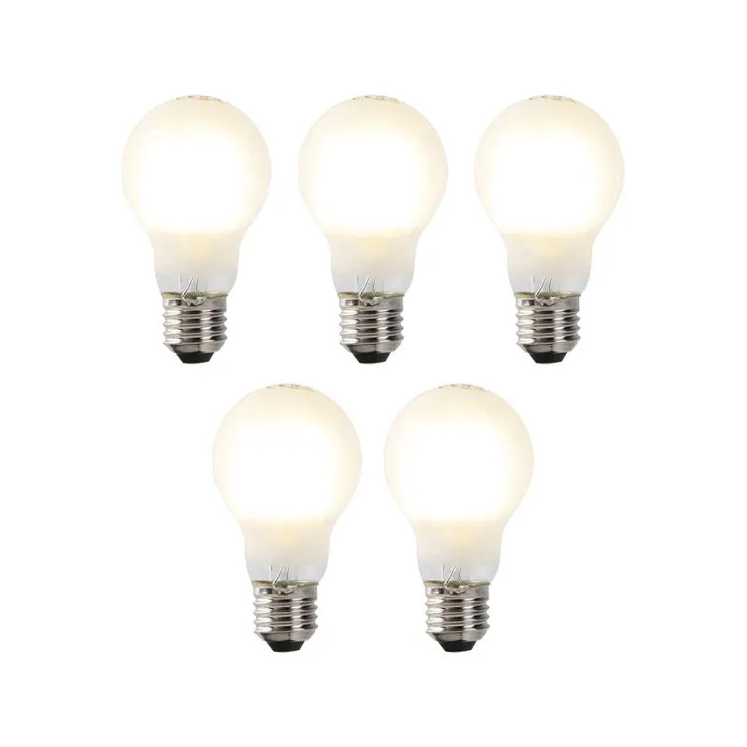 LUEDD Set mit 5 Dimmbaren LED Glühlampen E27 A60 7W 806,m 2700K