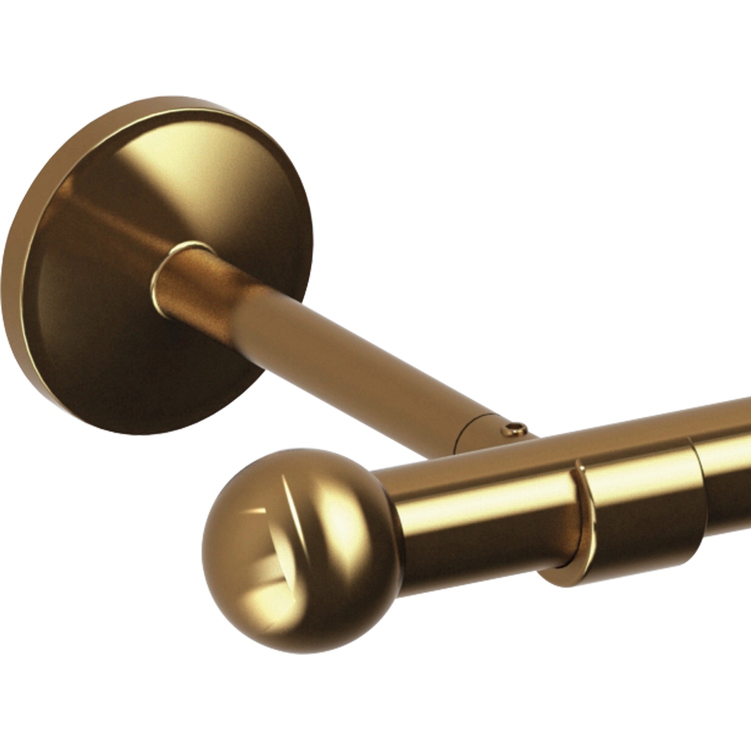 Gardinenstangen-Endstück in Messingoptik mit Kugelform, Ø 19 mm.