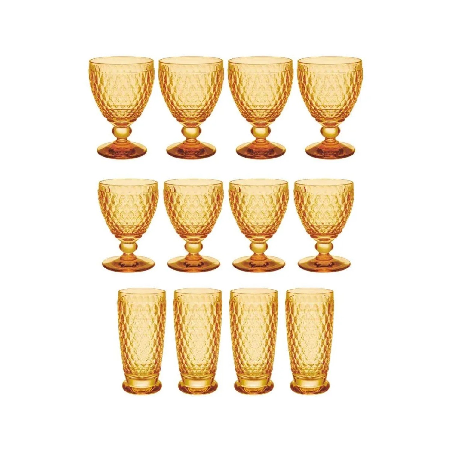 Villeroy & Boch Boston Coloured Wein- und Longdrinkgläser Set 12-teilig Saffron