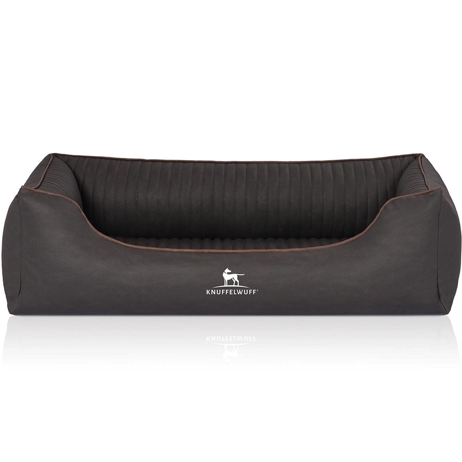 Knuffelwuff Hundebett Columbia Orthopädisch Kunstleder  XXL 120 x 85cm Schwarz