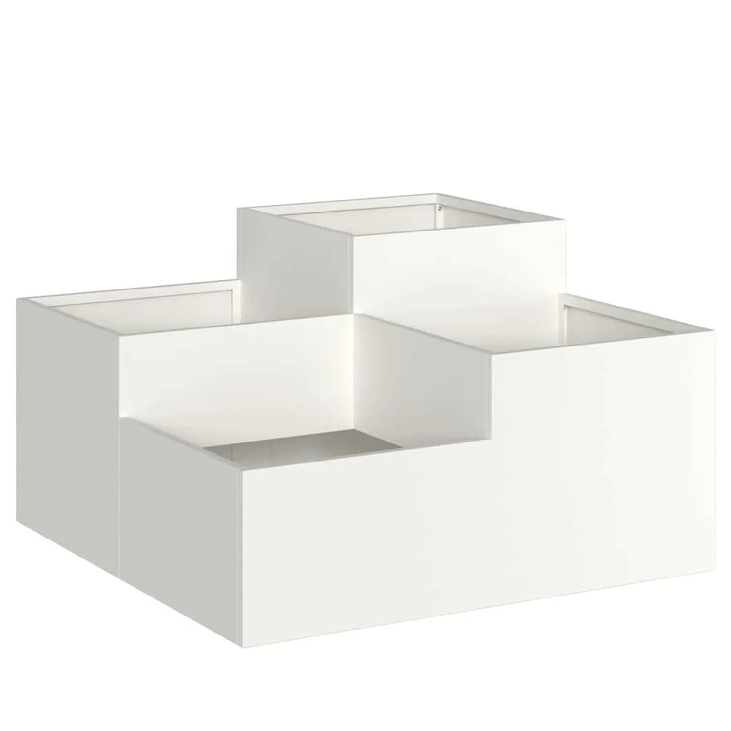 vidaXL Gartenblumentopf Weiß 80 x 80 x 48 cm Stahl 865842