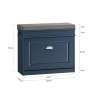 SoBuy Schuhbank Schmal mit Klappe Garderobenbank mit Sitzkissen Blau FSR82-K-B_4