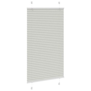 Hellgraues Plissee, 80x100 cm, aus Polyester für Fenster, bietet Sichtschutz und Eleganz.