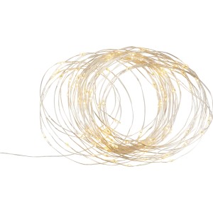 Aufgerollte Solar-Lichterkette Longo, 11,9 m, mit warmweißen LEDs für den Außenbereich.