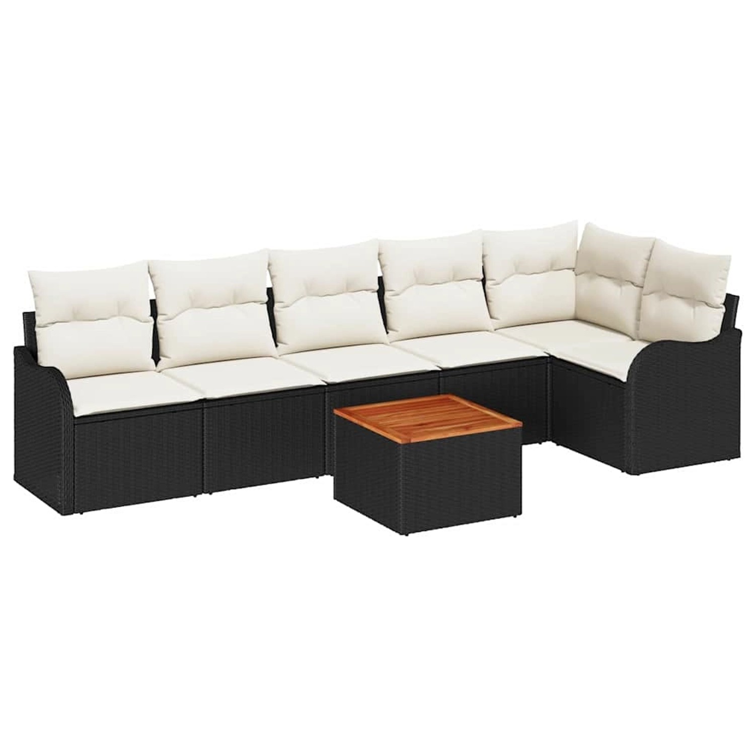 vidaXL Garten-Sofa-Set 7-Tlg Schwarz Weiß 3356129 günstig online kaufen