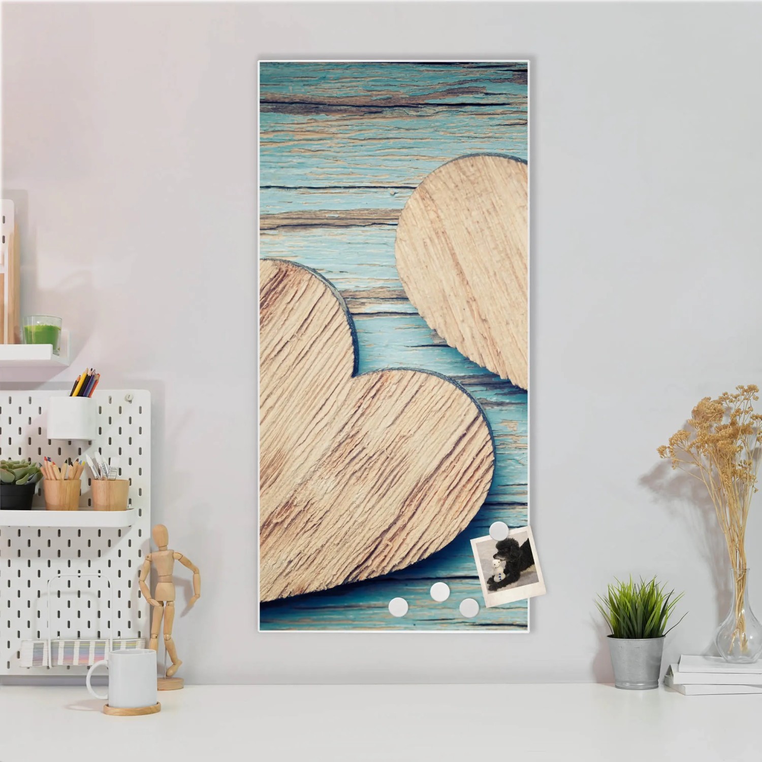 Banjado Magnettafel 30x75 Cm – Magnetwand Mit Motiv 'Bon Appétit', Inkl. 4 Magneten & Montageset