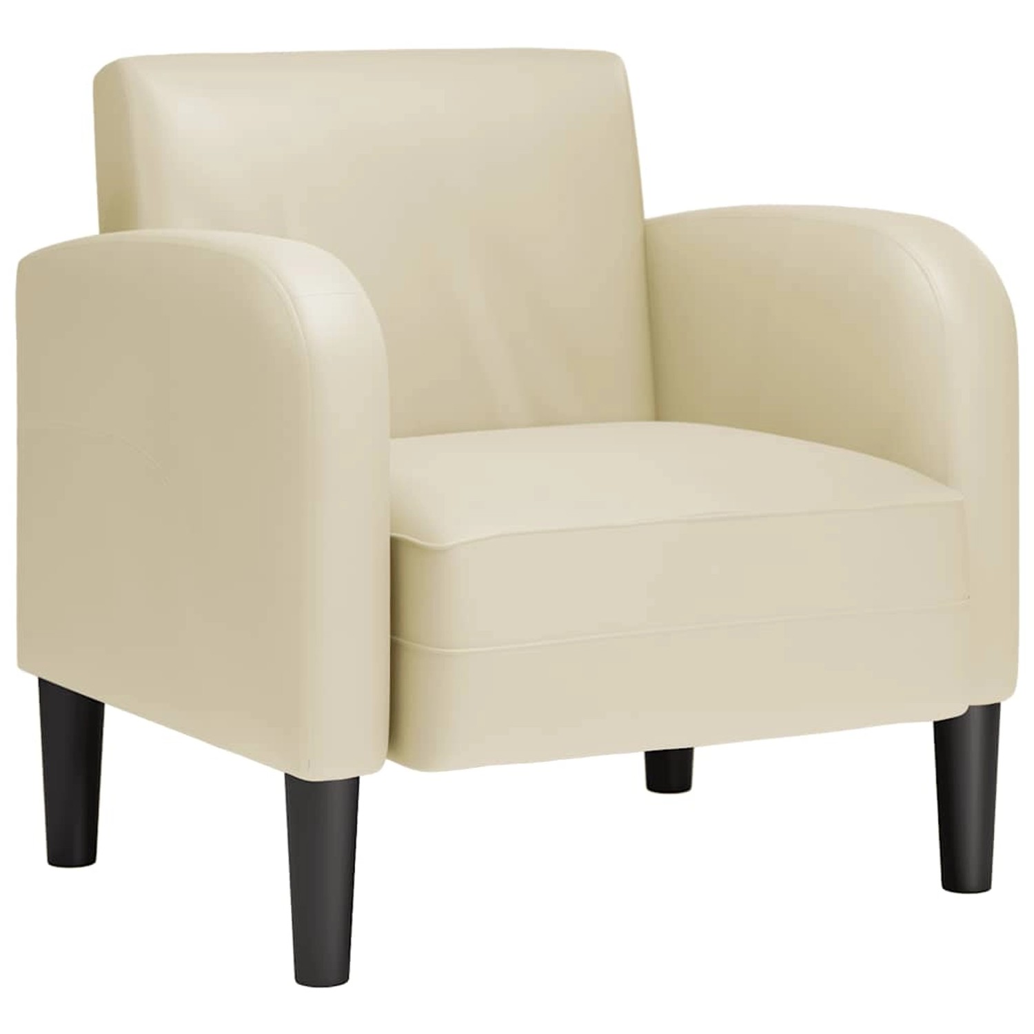 vidaXL Sessel mit Armlehnen Creme 54 cm Kunstleder 4100530 günstig online kaufen