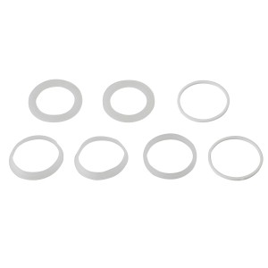 Kirchhoff Siphon-Dichtungsset, 7 transparente Silikondichtungen für Spültisch-Siphons.