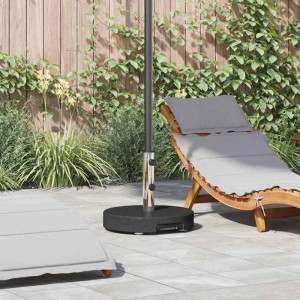 Schwarzer vidaXL Sonnenschirmständer aus Granit, Ø 45 cm, für sicheren Halt des Sonnenschirms.