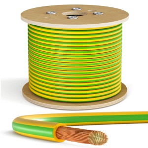 Gelb-grüne 16mm² Erdungsleitung auf Spule, flexibles H07V-K Kabel für Solaranlagen.