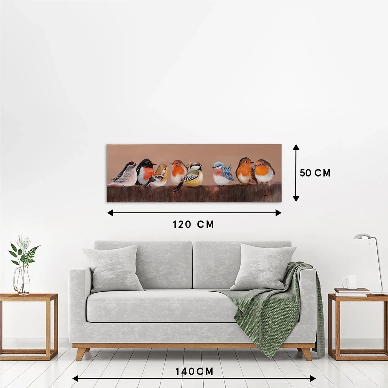 Art Universe Leinwandbild Bunte Vogelschar 40 x 120 cm