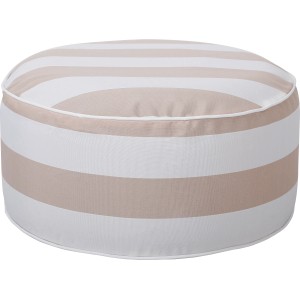 Aufblasbarer Campinghocker Elfros in Taupe-Weiß gestreift, ideal für Camping & Garten.