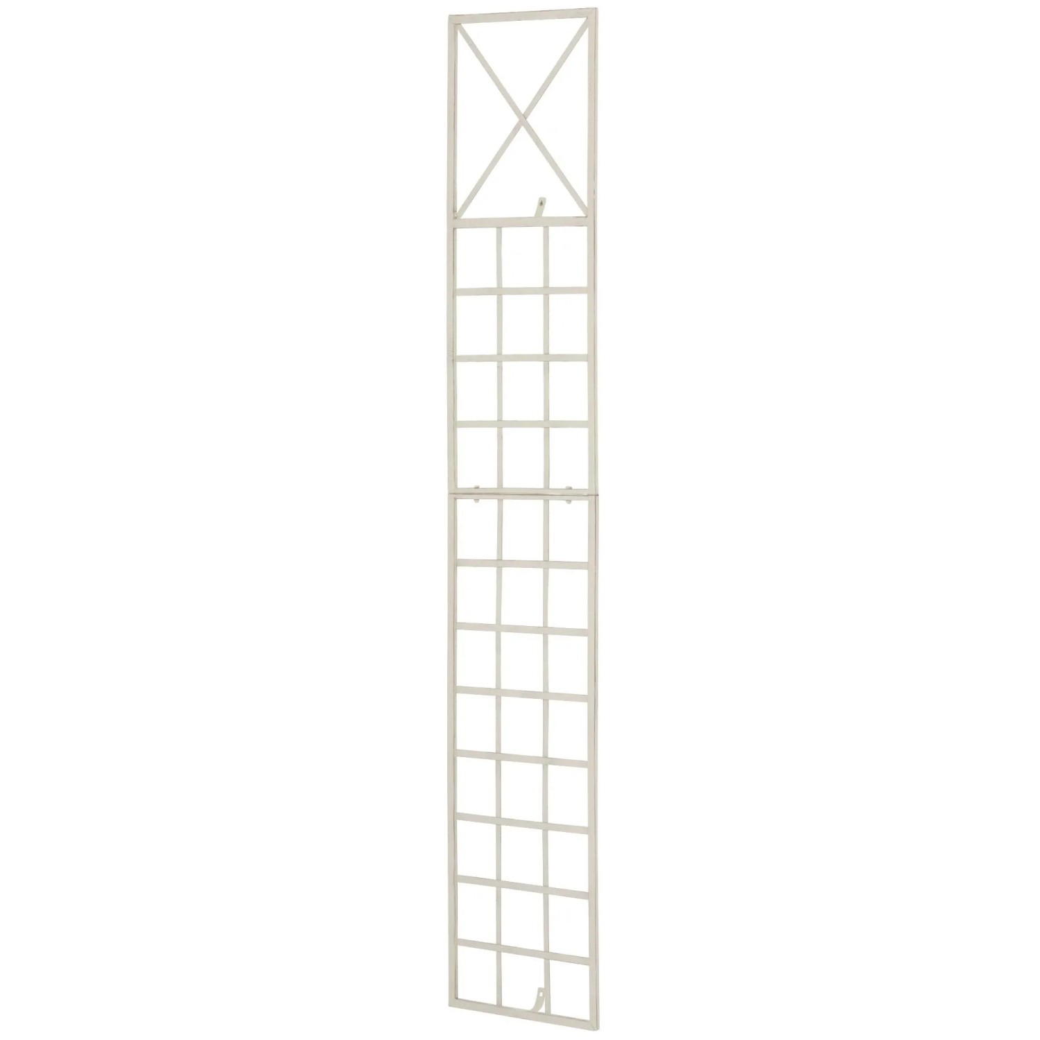 DELUKE Rankgitter HILDE 40x2x198cm Metall Antik-Creme Rankhilfe Kletterpflanzen Gartendekoration