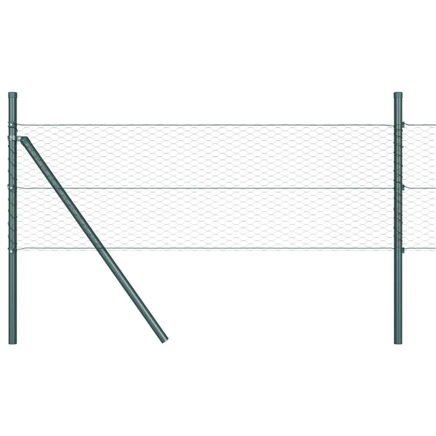 vidaXL Zaunpfosten Grau 100 x 0,4 m 25 mm Netz Stahl und PVC 3352870 günstig online kaufen