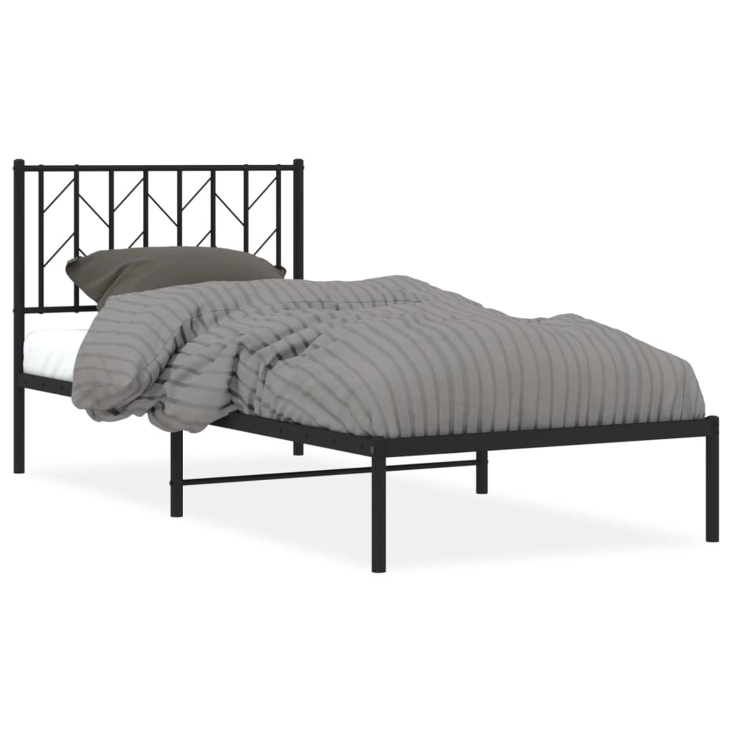 vidaXL Bettgestell mit Kopfteil Metall Schwarz 90x190 cm Modell 111931059 günstig online kaufen