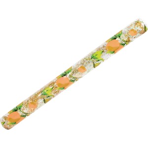 Schwimmnudel mit Zitronenmuster und Goldglitzer, 160 cm lang. Sommerlicher Badespaß!