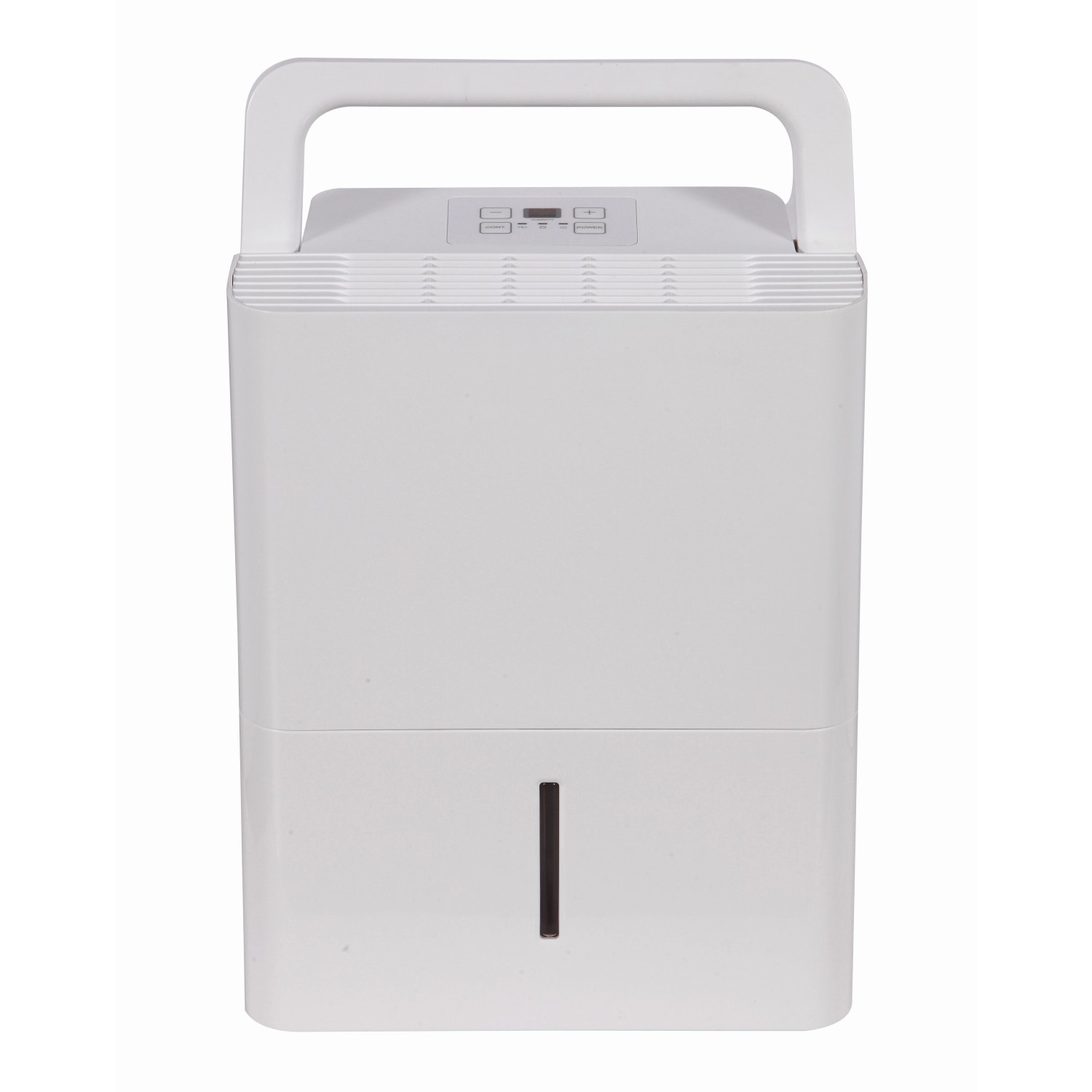 Comfee Luftentfeuchter MDDN-10DEN7, weiß, mit Tragegriff und LED-Display.