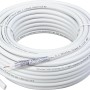 Weißes Schwaiger SAT-Koaxialkabel, 10 m, 115 dB, aufgerollt.