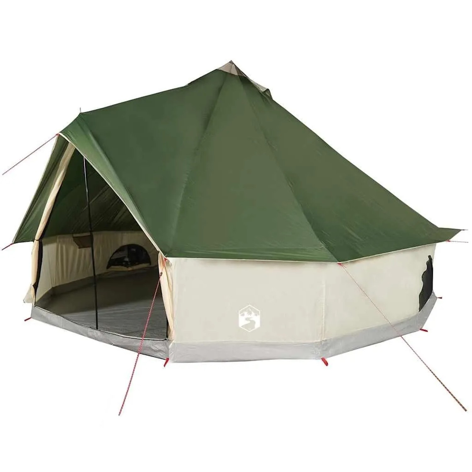 Furnicato Familienzelt Tipi Campingzelt 500 X 500 X 300 Cm Grün