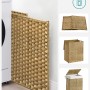 Songmics Wäschesammler Eliott, 90L, Natur, geflochten, mit Deckel und Wäschesack.
