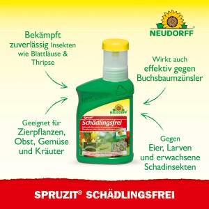 Neudorff Spruzit Schädlingsfrei, 250 ml Flasche zur Bekämpfung von Blattläusen und anderen Schädlingen.