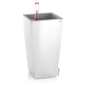 Lechuza Mini-Cubi Pflanzgefäß, weiß hochglanz, 10x10 cm, für den Innenbereich.