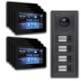 Goliath IP Video Türsprechanlage für 8 Familien, 7 Zoll, Schwarz/Anthrazit, Unterputz.