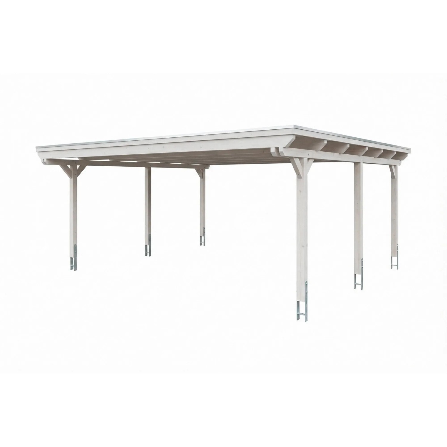 Skan Holz Carport Emsland EPDM-Dach 609 cm x 604 cm Weiß