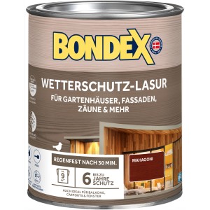 Dose Bondex Wetterschutz-Lasur Mahagoni, Holzlasur für Außenbereiche.